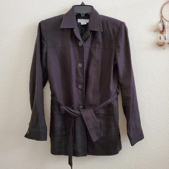 Tweeds Vintage Linen Lightweight Jacket with Belt 2P - Picture 1 of 4